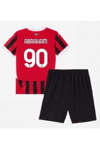 AC Milan Tammy Abraham #90 Jalkapallovaatteet Lasten Kotipeliasu 2024-25 Lyhythihainen (+ Lyhyet housut)